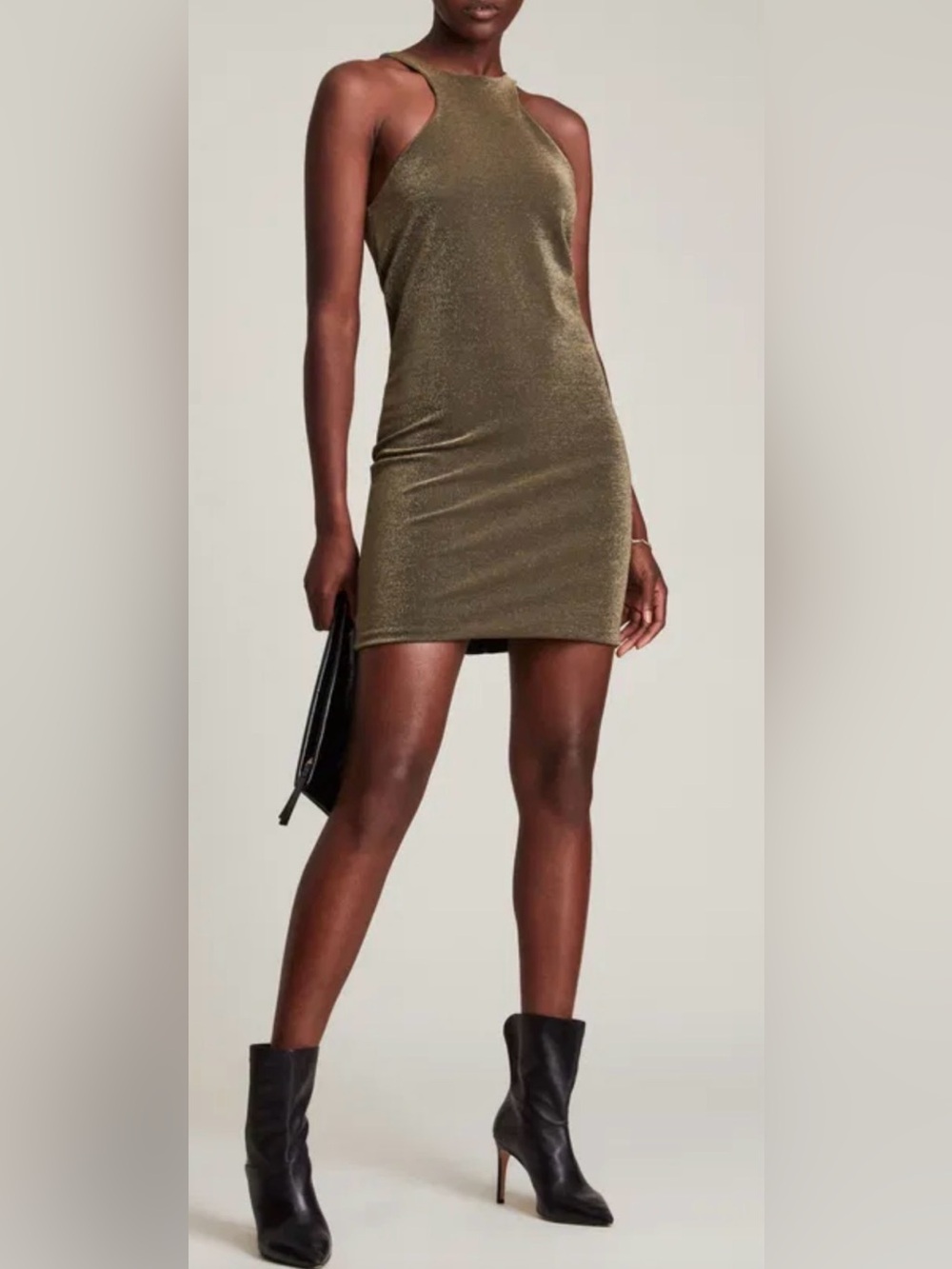 AllSaints Metallic Olive dress. Pit to pit 17 (mix41)